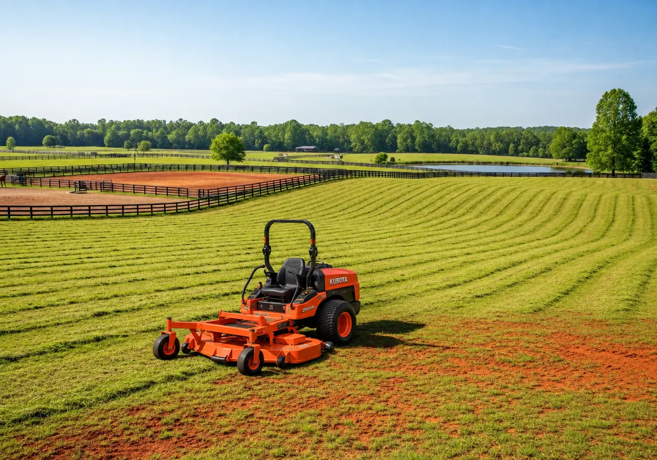 Working pasture and fencing on agricultural land in Union County, NC